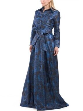 Rene Ruiz Three Quarter Sleeve Jacquard  Shirt Gown Size 14